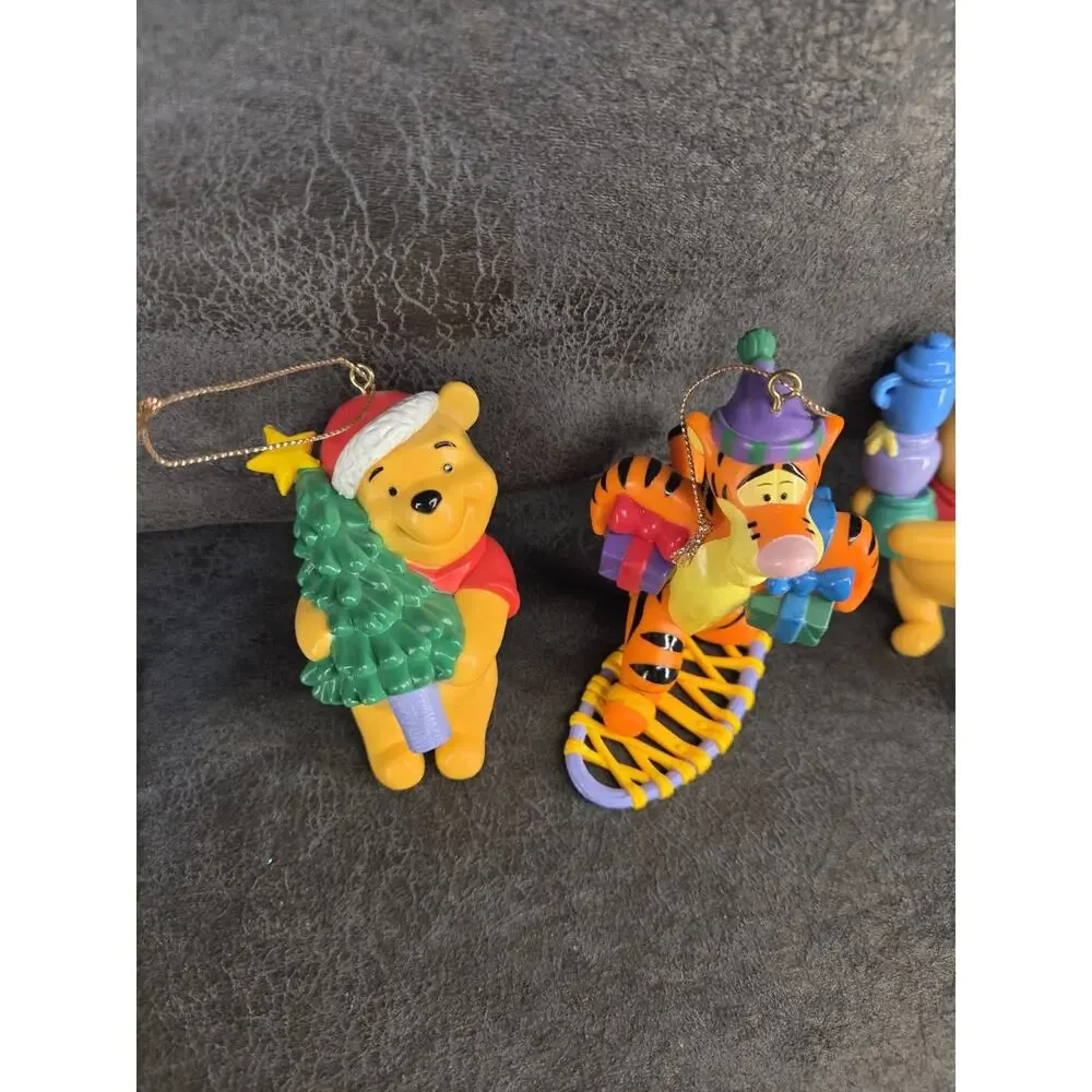 Vintage Disney Winnie the Pooh Tigger Grolier Christmas Ornaments Set of 3 PVC